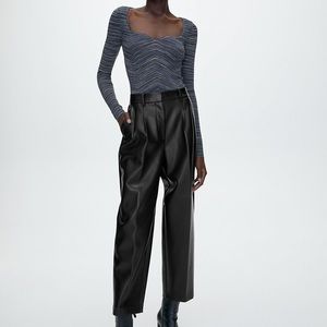 Aritzia Wilfred Vegan Leather Carrot Pants